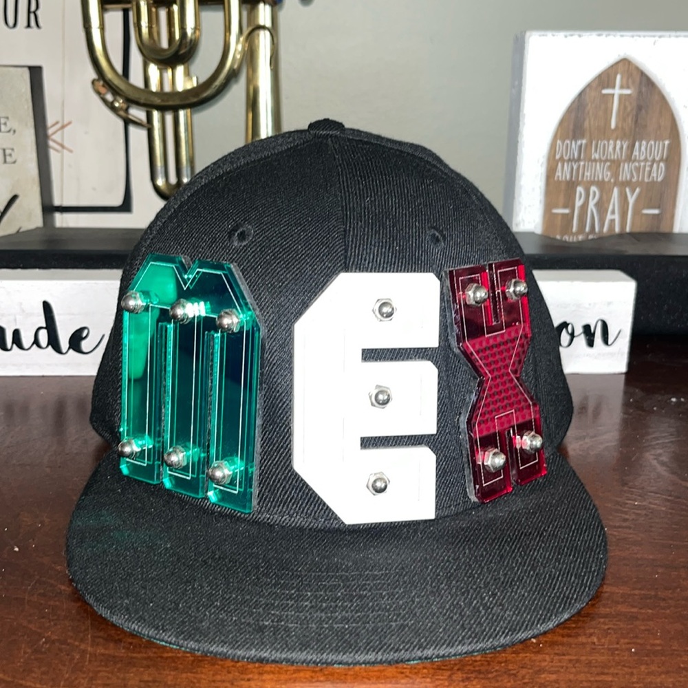 Newhattan "MEX" Mirror Becky G Style Snapback Baseball Hat Black Green White Red